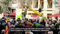 Vox llena la plaza de Cort de Palma y exige elecciones al grito de Armengol dimisión
