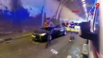 TEM otoyolu İstanbul istikametinde Bolu Dağı Tüneli içinde zincirleme kaza 