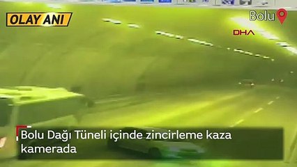 Bolu Dağı Tüneli içinde zincirleme kaza kamerada