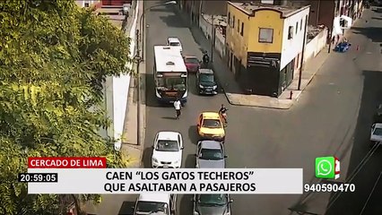 Cercado de Lima:  tras intensa persecución, capturan a los "Gatos techeros"