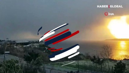 Büyükçekmece'de kar bulutlarının geçiş anı büyüledi