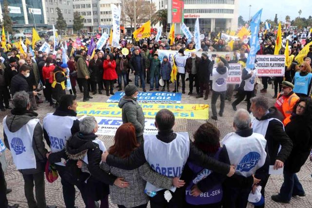 Samsun'da sendikalardan yürüyüş ve miting