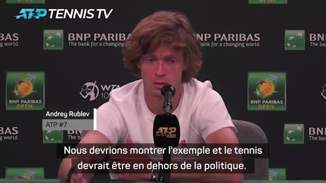 Guerre en Ukraine - Rublev : Laisser la politique en dehors du sport