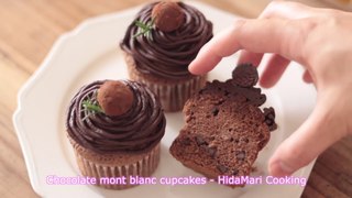 Valentines day Chocolate Mont Blanc Cupcakes