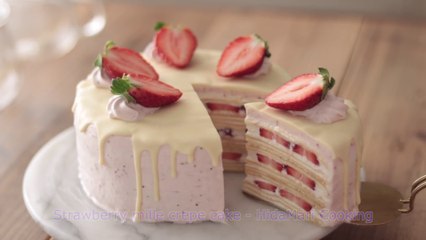Strawberry Mille Crepe Cake