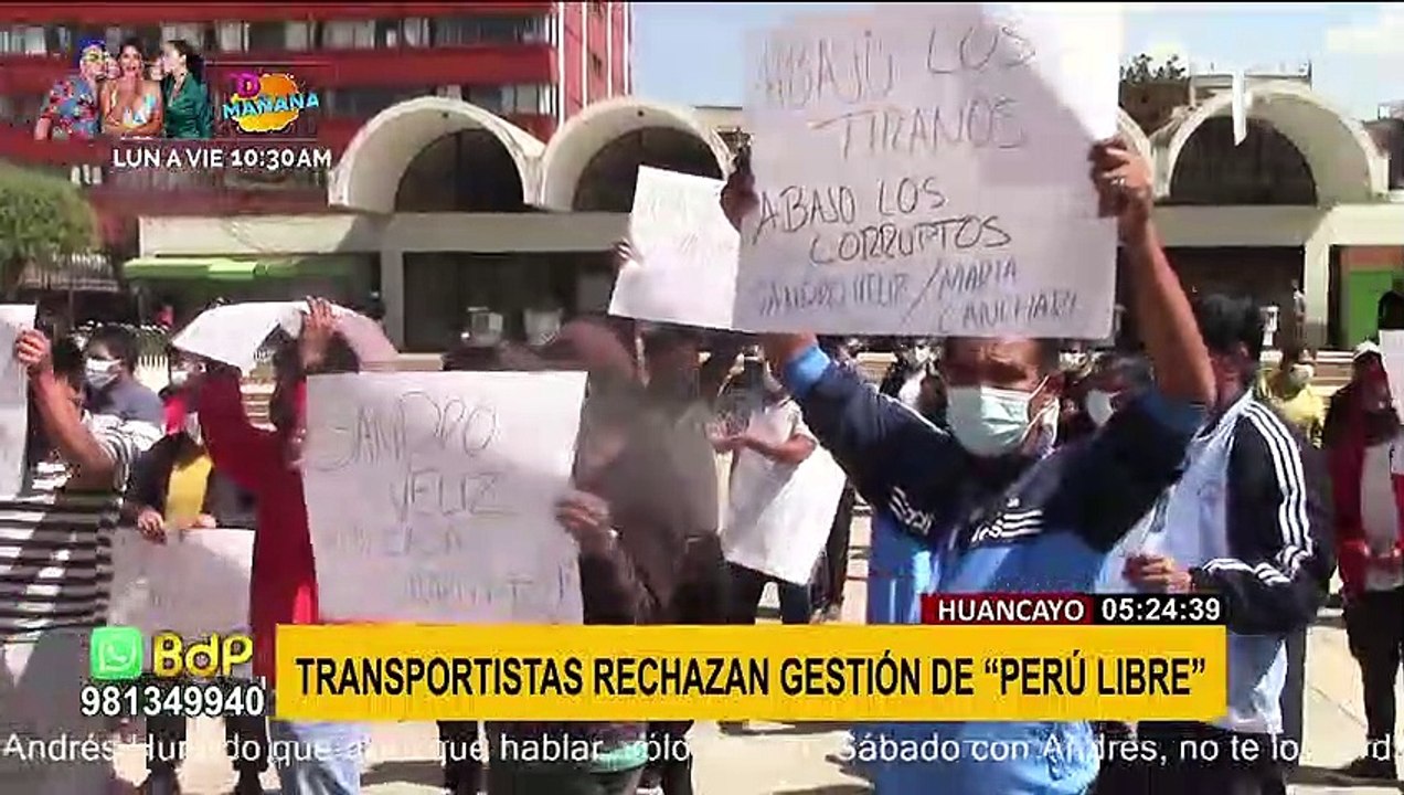 Huancayo: Transportistas rechazan gestión de “Perú Libre”