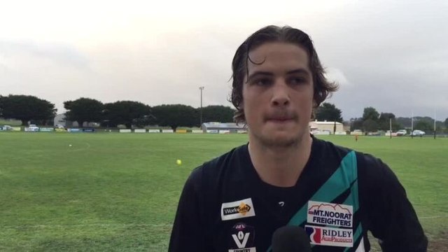 Warrnambool Standard Power player Nick Hoare speaks after thrilling win