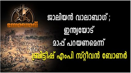 ജാലിയൻ വാലാബാഗ് ; ഇന്ത്യയോട് മാപ്പ് പറയണമെന്ന് ബ്രിട്ടീഷ് എംപി സ്റ്റീവൻ ബോണർ