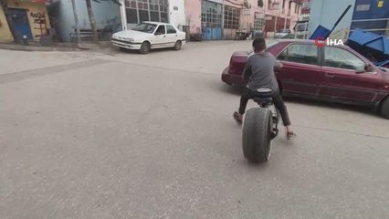 12 yaşındaki genç hurda malzemelerden bisikletini yeniden tasarladı