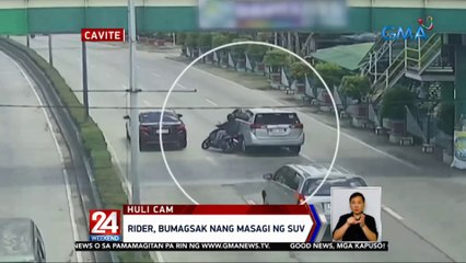 Rider, bumagsak nang masagi ng SUV | 24 Oras