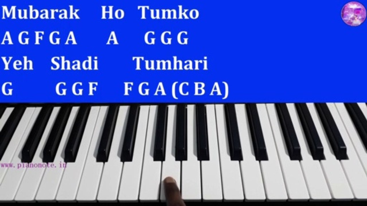 Mubarak Ho Tumko Yeh Shadi Tumhari Piano Tutorial with Notes | Haan Maine Bhi Pyar Kiya Hai | Pjtl | मुबारक हो तुमको ये शादी तुम्हारी