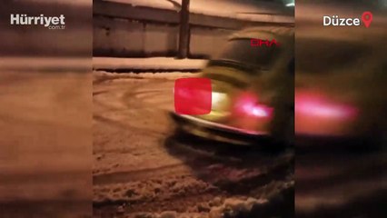 Karda ‘tosbağa’lı drifte 9 bin lira ceza