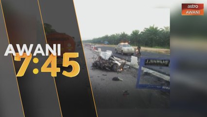 Dua maut kereta bertembung treler di Jalan Teluk Intan