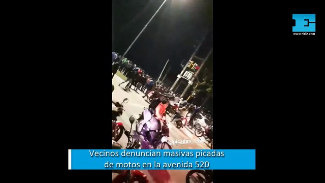 Denuncia por picadas ilegales de motos en la avenida 520