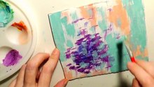 Making an Abstract Painting - Magenta, Purple and Green