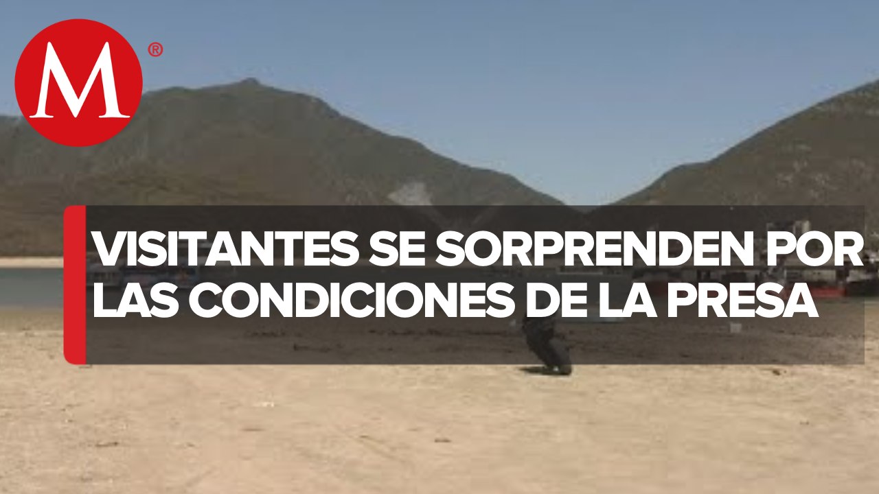 Poca afluencia por bajo nivel de agua en presa La Boca en Santiago, NL