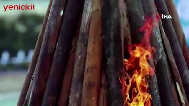 Bu görüntü işgalci Ermenistan'ı kudurtacak! Azerbaycan Devlet Başkanı Aliyev nevruz ateşini orada yaktı