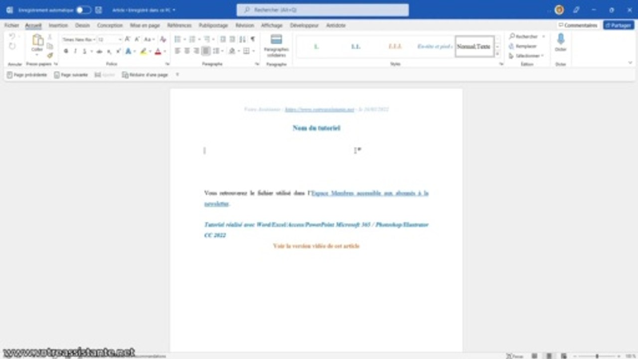 Comment créer un modèle de document Word ?