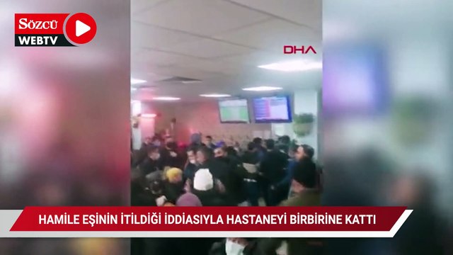Bakırköy'de hamile eşinin itildiği iddiasıyla hastaneyi birbirine kattı