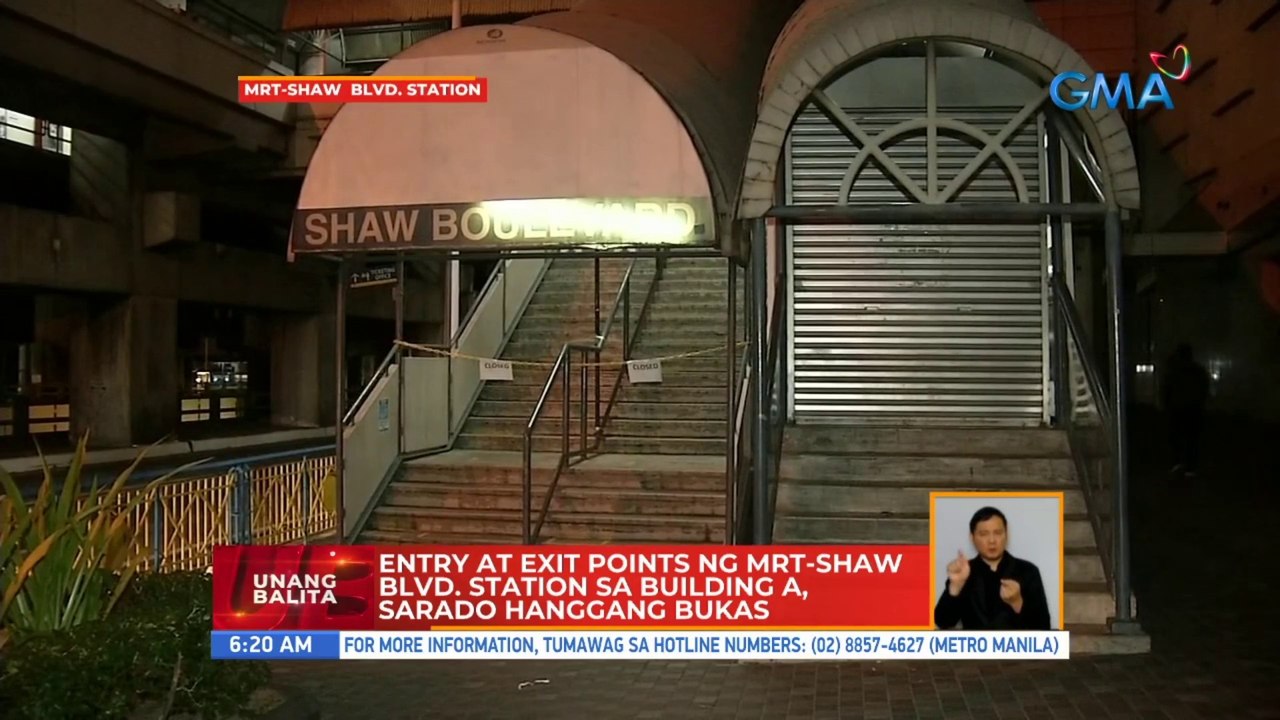 Entry at exit points ng MRT-Shaw Blvd. Station sa Building A, sarado hanggang bukas | UB