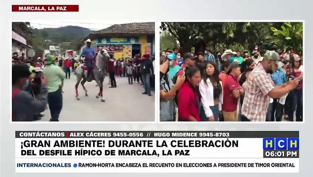 Colorido en espectacular desfile hípico en el cierre del festival del café en Marcala, La Paz