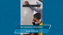 TikTok: Maestro promete puntos extra a quien 'cache' hoja con la cabeza contra pizarrón