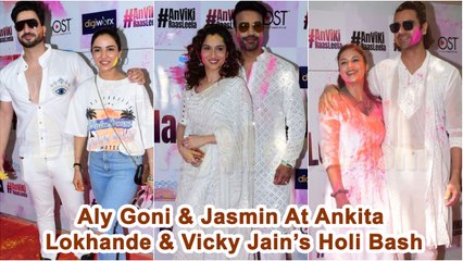 Aly Goni & Jasmin At Ankita Lokhande & Vicky Jain’s Holi Bash