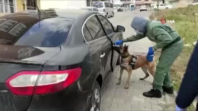 Narkotik köpeği Larissa uyuşturucuyu böyle buldu: 1 kilogram metamfetamin ele geçirildi
