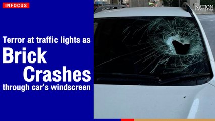 Terror at traffic lights as brick crashes through car’s windscreen | The Nation Thailand