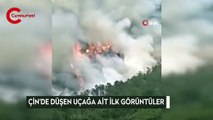 Çin'de düşen uçağa ait ilk görüntüler