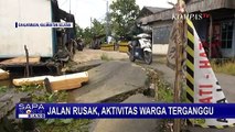 Aktivitas Warga Banjarmasin Terganggu Akibat Separuh Jalan Ambles Diduga Tergerus Aliran Sungai