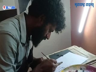 पिसावर रेखाटलं छत्रपती शिवाजी महाराजांचे चित्र