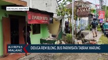 Diduga Rem Blong, Bus Pariwisata Tabrak Warung di Malang