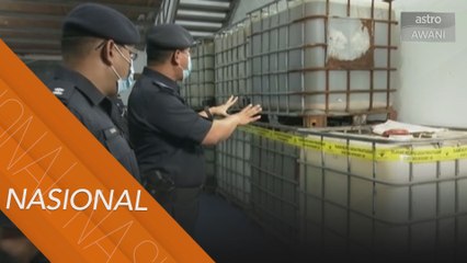 40 tong berisi 4,000 liter bahan buangan ditemukan dalam premis