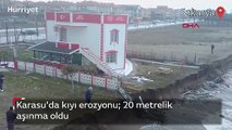 Karasu'da kıyı erozyonu; 20 metrelik aşınma oldu