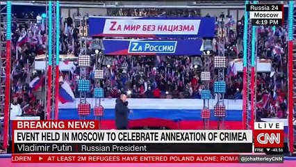 Hear what Putin told large crowd amid invasion