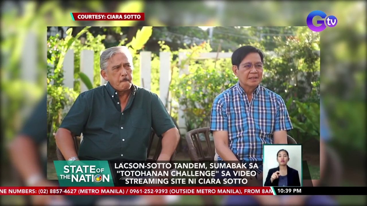 Lacson-Sotto tandem, sumabak sa "Totohanan Challenge" sa video streaming site ni Ciara Sotto | SONA