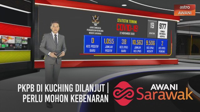 AWANI Sarawak [22/11/2020] - PKPB di Kuching dilanjut | Perlu mohon kebenaran | Ikon perfileman Iban