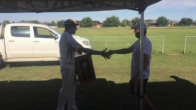 The Irrigator O'Farrell Cup presentation against Wagga