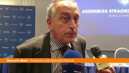 Abete presidente Lnd  "Per me nuova assunzione di responsabilità"