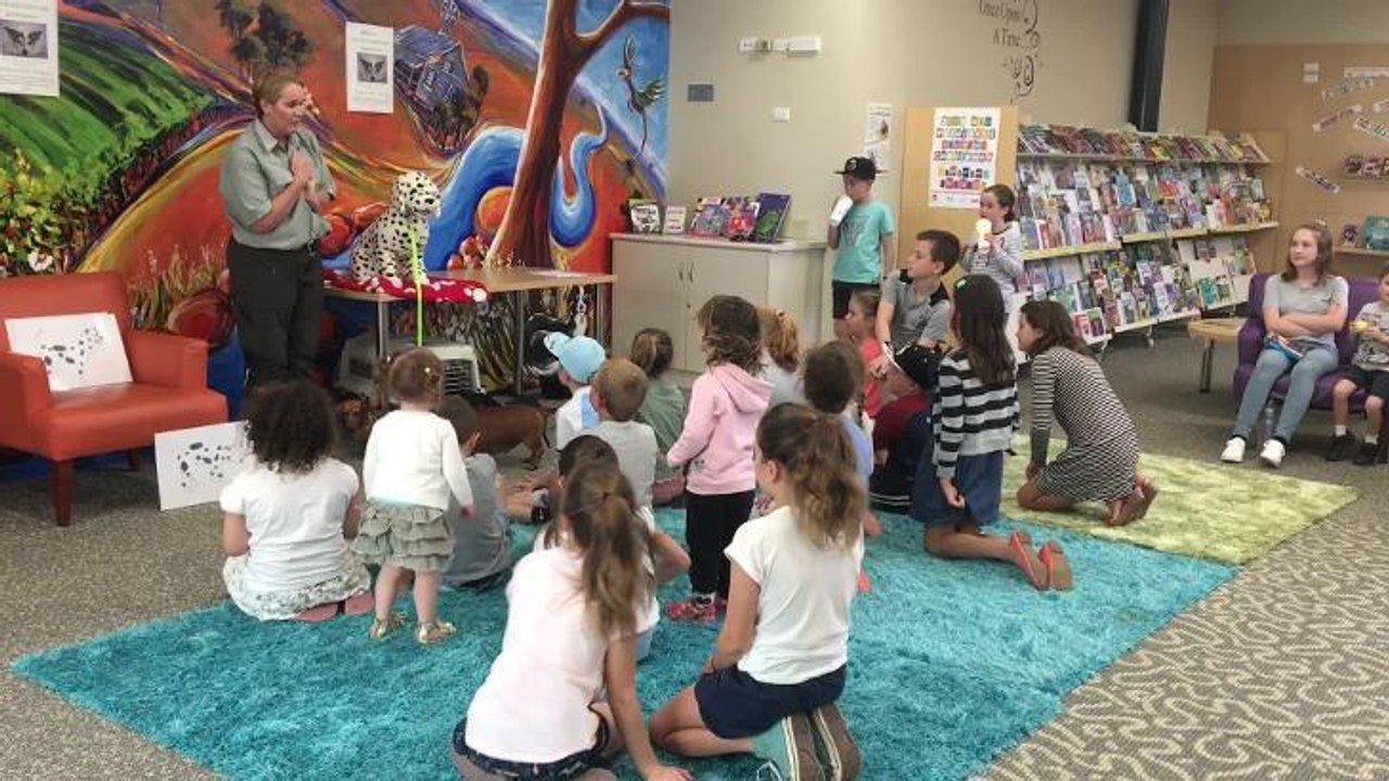 poud puppies at the library