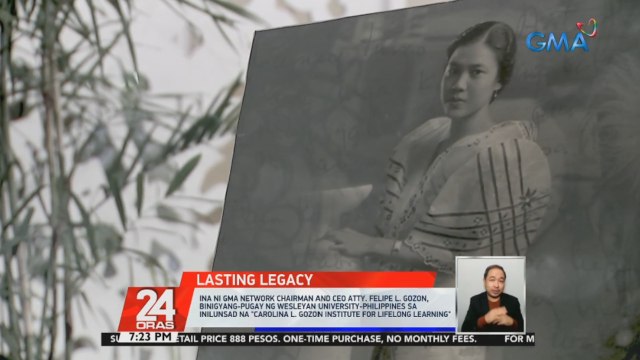Ina ni GMA Network Chairman and CEO Atty. Felipe L. Gozon, binigyang-pugay ng Wesleyan University-Philippines sa inilunsad na Carolina L. Gozon Institute for Lifelong Learning | 24 Oras
