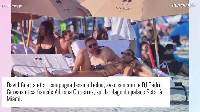 David Guetta et sa chérie Jessica Ledon : petit maillot et fesses à l'air pour un joli moment à la plage