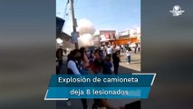 Captan explosión de camioneta con pirotecnia en Puebla