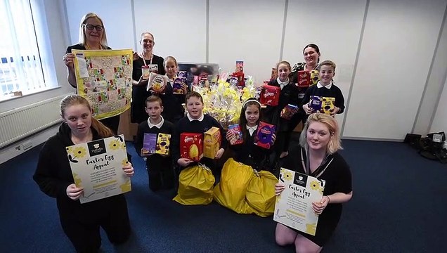 Pupils donate Easter eggs to local charity