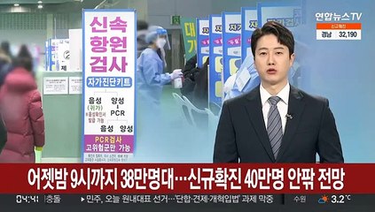 어젯밤 9시까지 38만명대…신규확진 40만명 안팎 전망