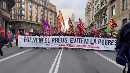 Manifestación contra la subida de la energía en Barcelona