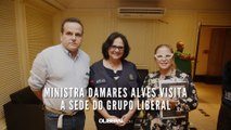 Ministra Damares Alves visita a sede do Grupo Liberal