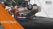 Wanita maut dihempap kereta terjunam