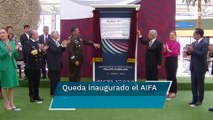 AMLO devela placa y queda inaugurado el AIFA